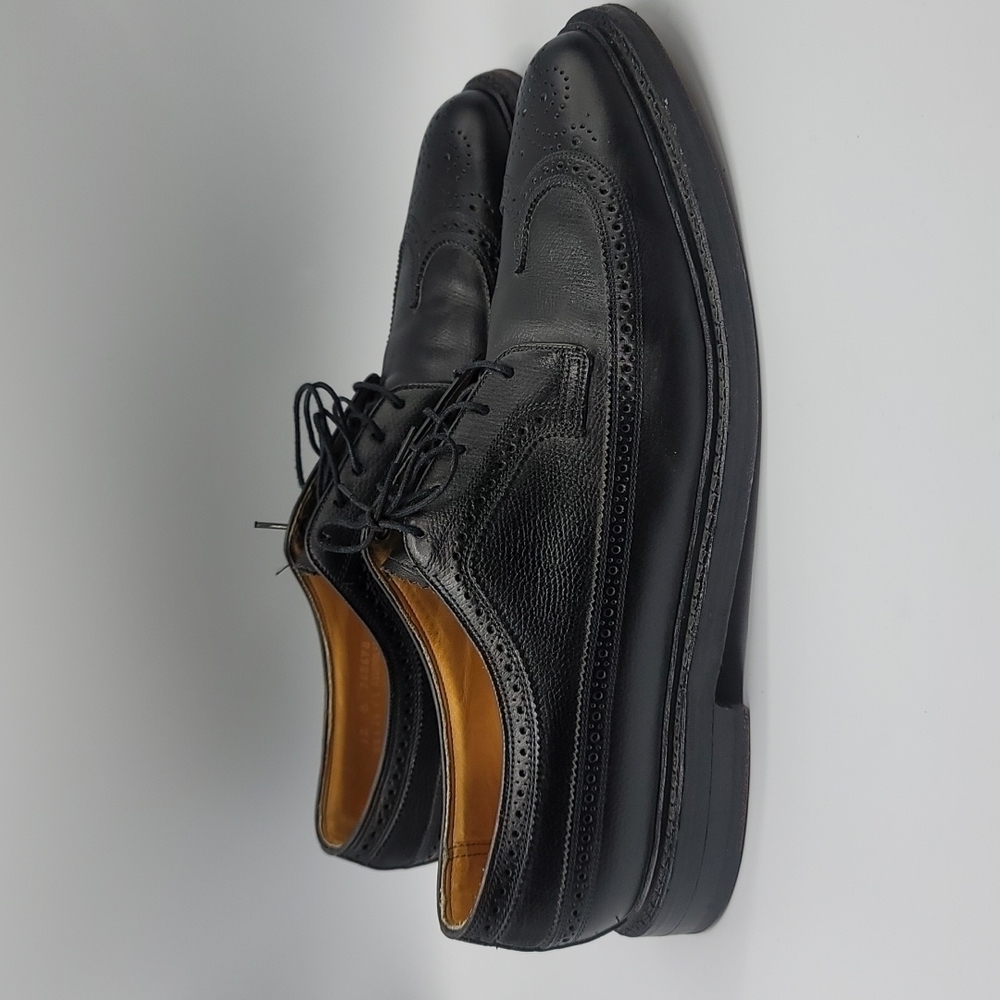 Vintage Florsheim Imperial Mens Black Lace Up Derby Wingtip Dress Shoes Size 12B